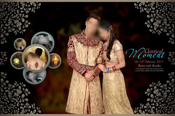 12x18 Indian Wedding Album Cover PSD in Grand Silk Texture Style