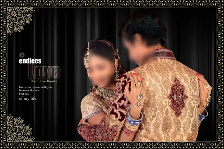12x18 Indian Wedding Album Cover PSD in Ornate Silk Texture Style