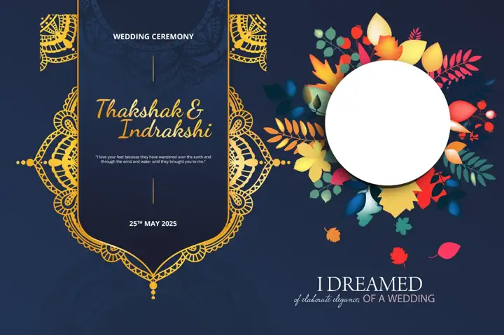 12x18 Indian Wedding Album Cover PSD in Traditional Floral Border Style