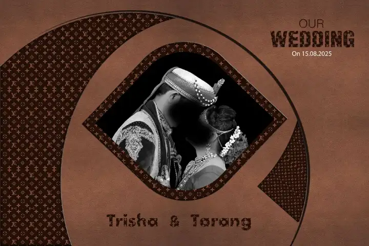 12x18 Wedding Album Cover PSD in Classic Glitter Accents Style