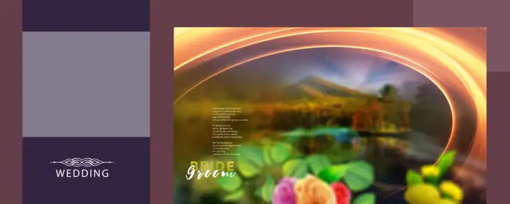 12x30 Karizma Album Background PSD in Ornate Temple Motif Style