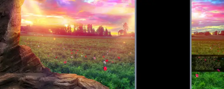 12x30 Karizma Album Background PSD in Traditional Rose Petals Style