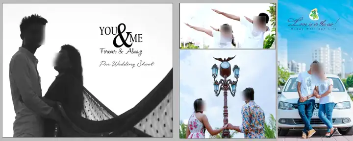 12x30 Pre-Wedding Photo Album PSD in Golden Royal Arch Style