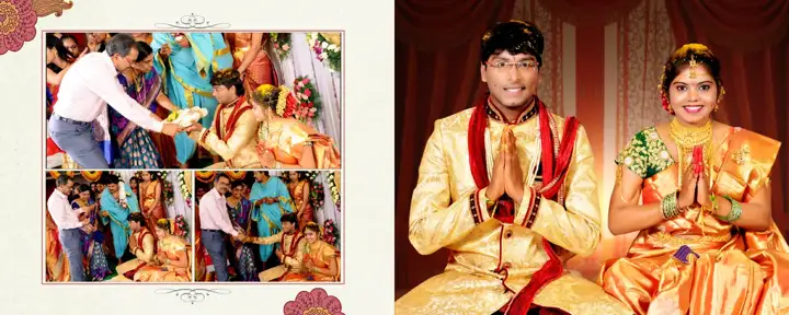 12x30 Wedding Photo Album PSD in Royal Peacock Art Style