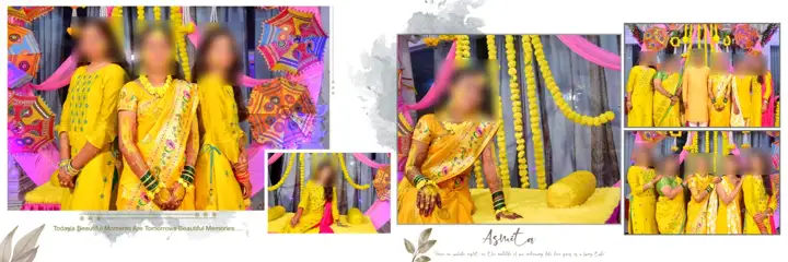 12x36 Haldi Wedding Album PSD in Soft Pastel Clouds Style