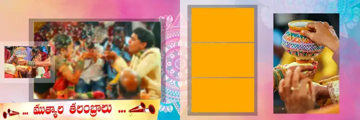 12x36 Indian Wedding Album PSD in Classic Gold Frame Style