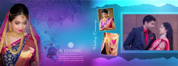 12x36 Indian Wedding Album PSD in Elegant Pastel Clouds Style