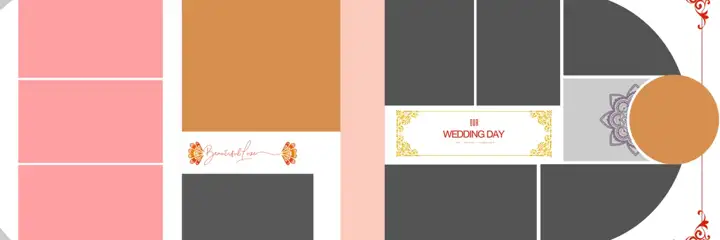 12x36 Indian Wedding Album PSD in Graceful Silk Texture Style