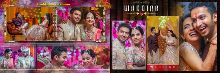 12x36 Indian Wedding Album PSD in Traditional Brush Strokes Style