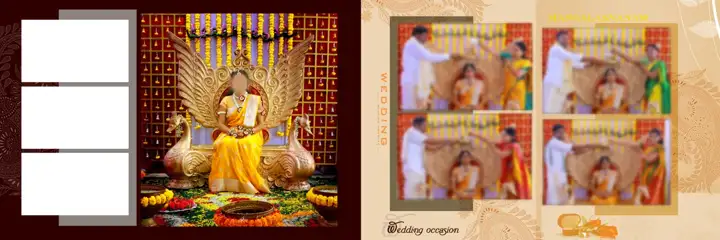 12x36 Indian Wedding Album PSD in Vibrant Lace Ornaments Style