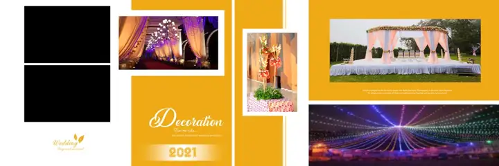 12x36 Karizma Wedding Album PSD in Golden Kolam Pattern Style