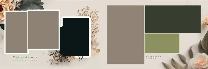 12x36 Karizma Wedding Album PSD in Luxury Floral Border Style