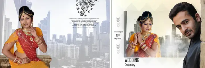 12x36 Karizma Wedding Album PSD in Regal Damask Texture Style