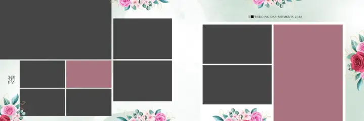12x36 Karizma Wedding Album PSD in Regal Watercolour Splash Style