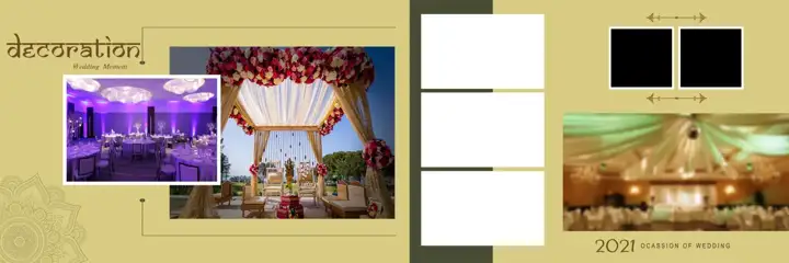 12x36 Karizma Wedding Album PSD in Rich Maroon Watercolour Splash Style