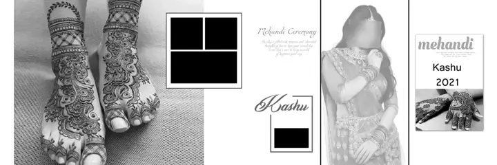 12x36 Mehndi Wedding Album PSD in Floral Lace Ornaments Style