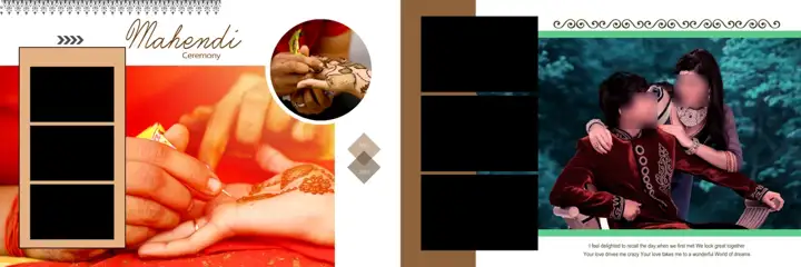 12x36 Mehndi Wedding Album PSD in Grand Pastel Clouds Style