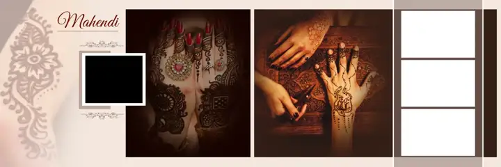 12x36 Mehndi Wedding Album PSD in Minimal Glitter Accents Style
