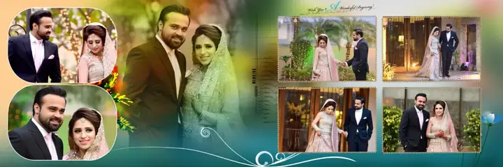12x36 Muslim Wedding Album PSD in Modern Lotus Design Style