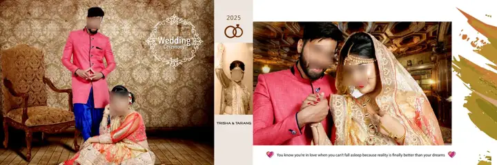 12x36 Pre-Wedding Album PSD in Premium Paisley Pattern Style