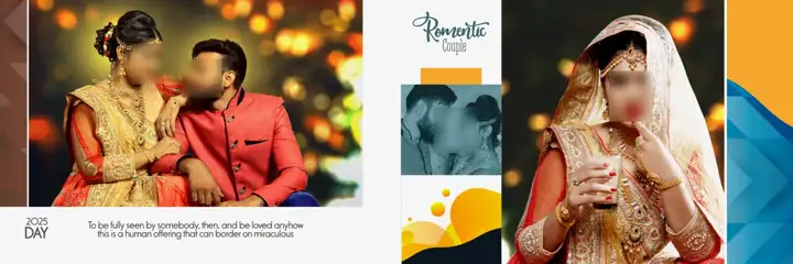 12x36 Pre-Wedding Album PSD in Premium Watercolour Splash Style