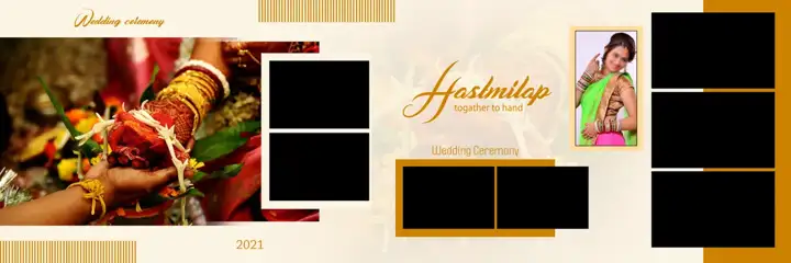12x36 Puberty Ceremony Wedding Album PSD in Elegant Temple Motif Style