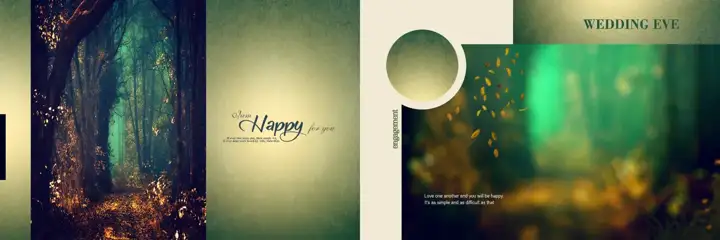 12x36 Wedding Album Background PSD in Classic Watercolour Splash Style