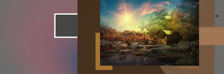 12x36 Wedding Album Background PSD in Modern Lotus Design Style