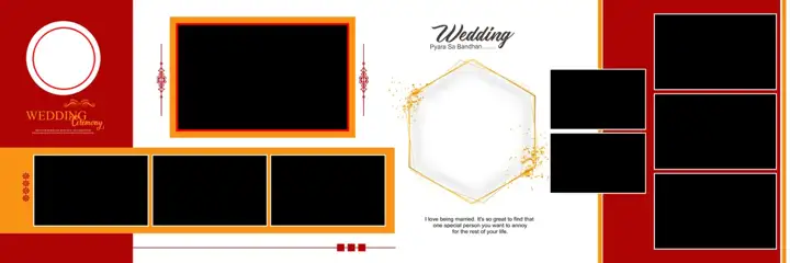 12x36 Wedding Album PSD in Artistic Glitter Accents Style