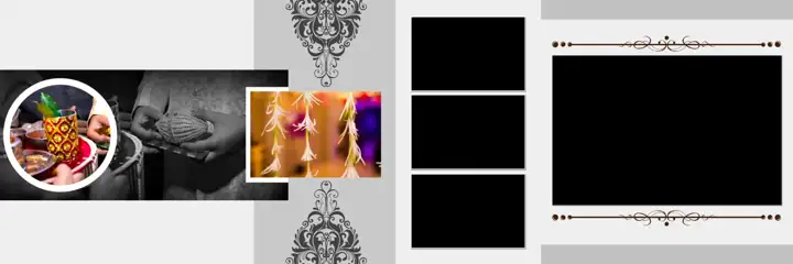 12x36 Wedding Album PSD in Artistic Temple Motif Style