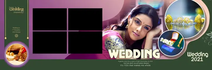 12x36 Wedding Album PSD in Bright Brush Strokes Style
