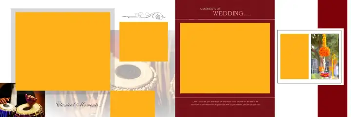 12x36 Wedding Album PSD in Bright Gold Frame Style