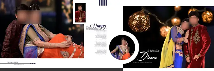 12x36 Wedding Album PSD in Cinematic Bokeh Lights Style