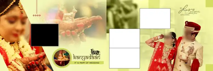 12x36 Wedding Album PSD in Cinematic Gold Frame Style