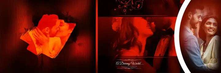 12x36 Wedding Album PSD in Cinematic Watercolour Splash Style