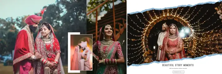 12x36 Wedding Album PSD in Dreamy Bokeh Lights Style