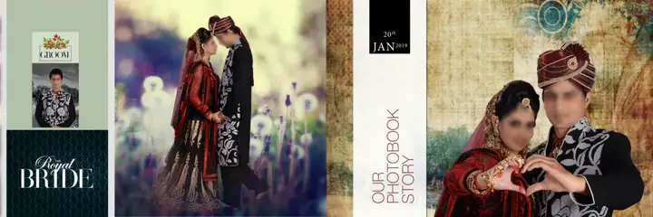 12x36 Wedding Album PSD in Dreamy Lotus Design Style