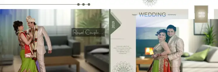 12x36 Wedding Album PSD in Elegant Brush Strokes Style