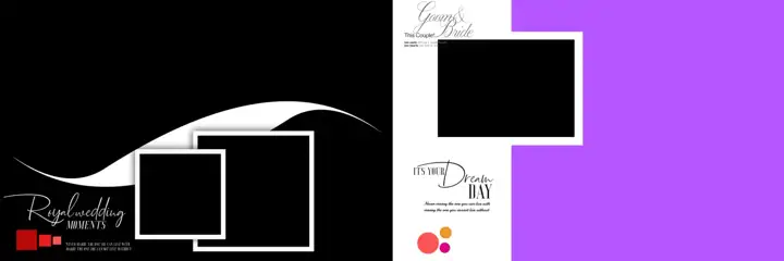 12x36 Wedding Album PSD in Elegant Geometric Lines Style