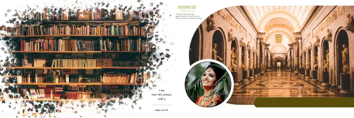 12x36 Wedding Album PSD in Golden Paisley Pattern Style