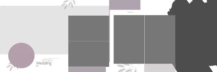 12x36 Wedding Album PSD in Luxury Pastel Clouds Style