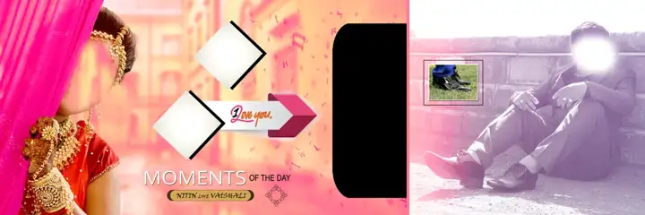 12x36 Wedding Album PSD in Luxury Rose Petals Style