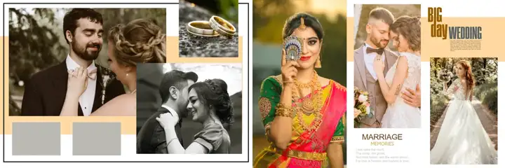 12x36 Wedding Album PSD in Luxury Silk Texture Style