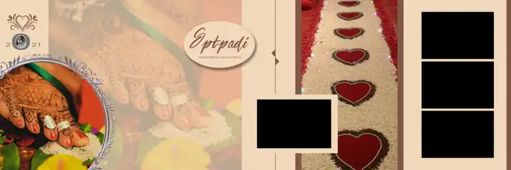 12x36 Wedding Album PSD in Minimal Gold Frame Style