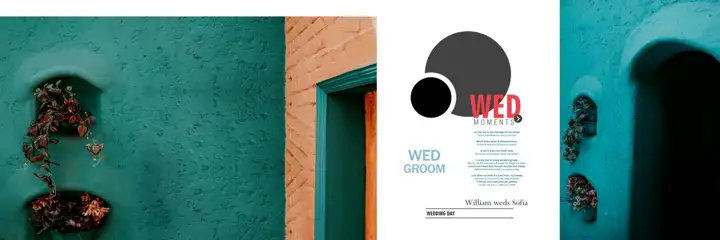 12x36 Wedding Album PSD in Minimal Peacock Art Style