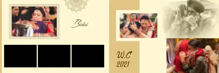 12x36 Wedding Album PSD in Regal Floral Border Style