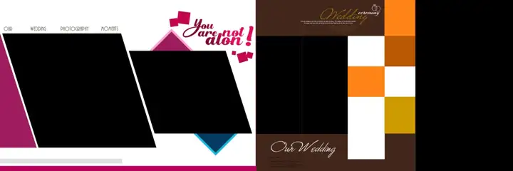 12x36 Wedding Album PSD in Rich Maroon Peacock Art Style