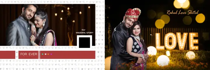 12x36 Wedding Album PSD in Royal Bokeh Lights Style
