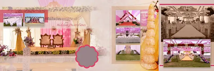12x36 Wedding Album PSD in Soft Pastel Lace Ornaments Style