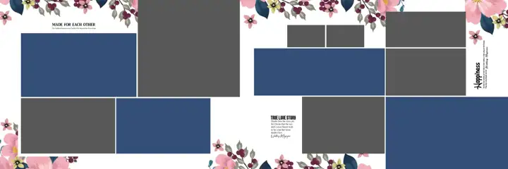 12x36 Wedding Album PSD in Soft Pastel Vintage Frame Style